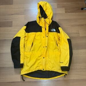 Men's Vintage The North Face Gore-Tex Yellow Mountain Light Parka Jacket Sz L